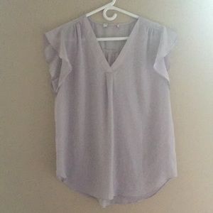 Chaus light purple chiffon short-sleeved blouse